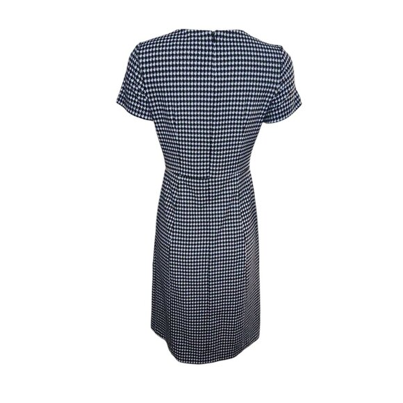 Shelby & Palmer Dress Womens Size 6 Black White Houndstooth Pencil Button Detail - Picture 3 of 8